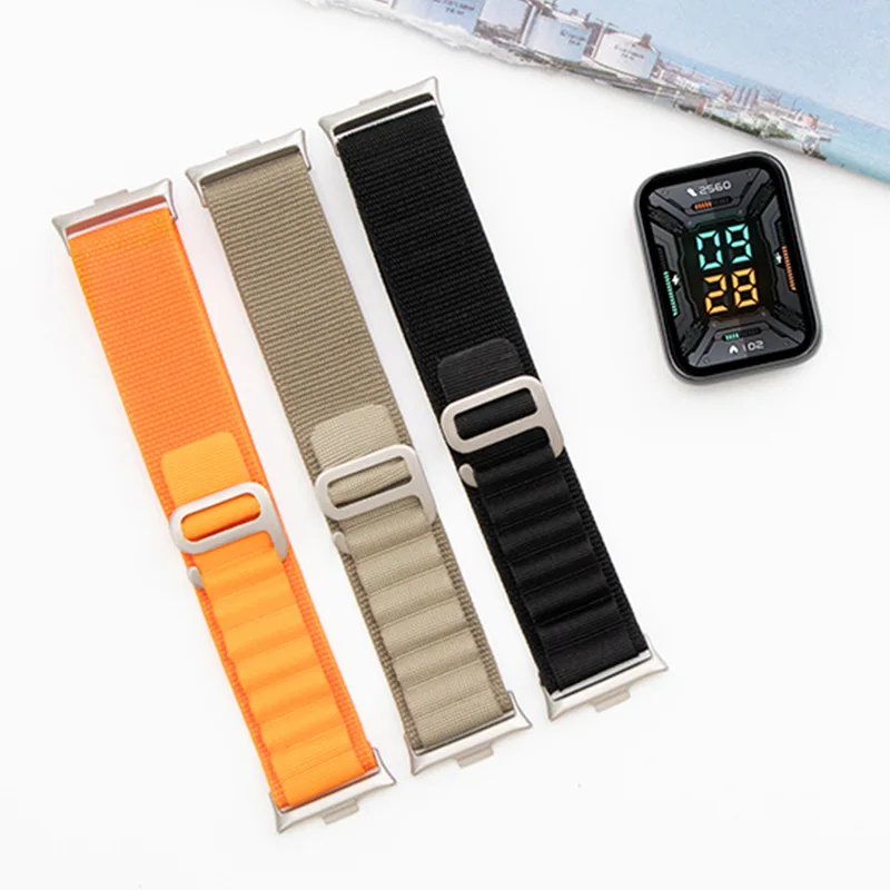 Nylon Loop watch Strap for Xiaomi Redmi Watch 4 5 6 Watchband for iWatch Mi Band 8 Pro/9 Pro Bracelet Wristband Accessories