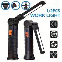 Multifunctional Rotatable Work Light USB Rechargeable Flashlight with Magnet/Hook,Ideal for Auto Repair Inspection and Emergency