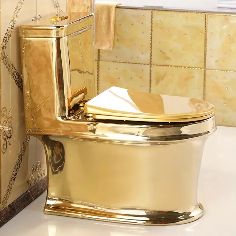 China Sanitary Ware S Trap Ceramic Bathroom Golden Wc One Piece Toilet