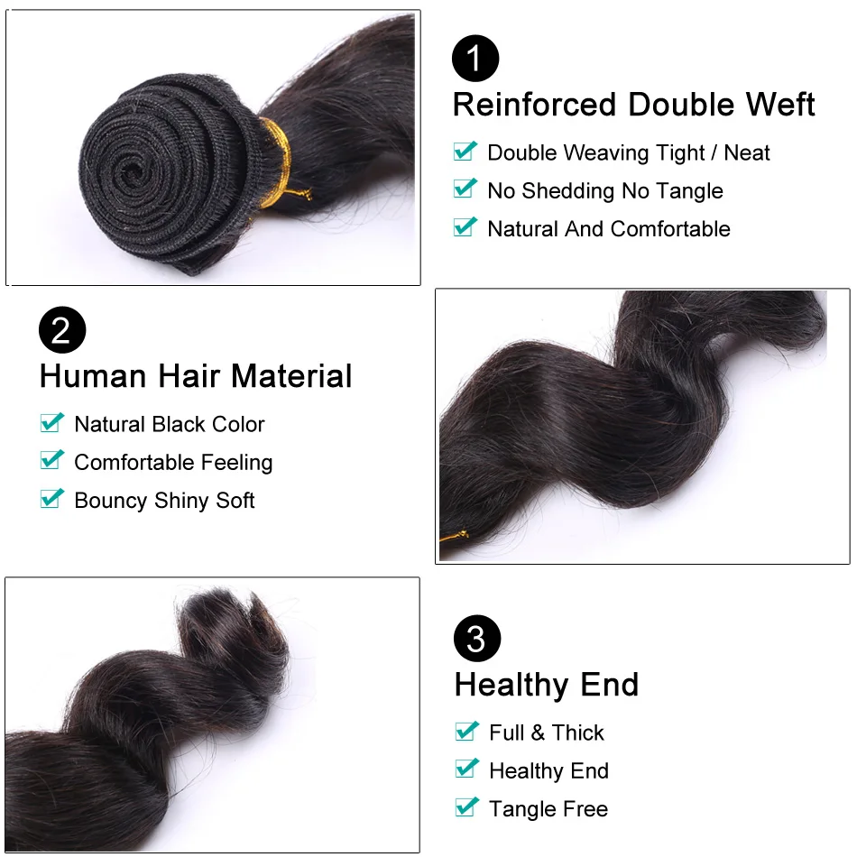 Burmese Loose Wave Bundles Human Hair Double Drown Full End 100% Human Hair Extensions For Women Wholesale 3 Bundles A Lot