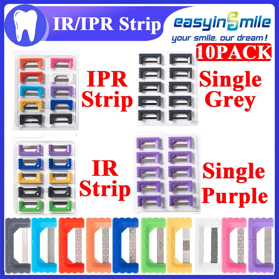 

10X EASYINSMILE Orthodontic Interproximal Reduction Strips Dental IPR Polish Strips Tooth Enamel Reduce Saw IR Stripping 9 Size