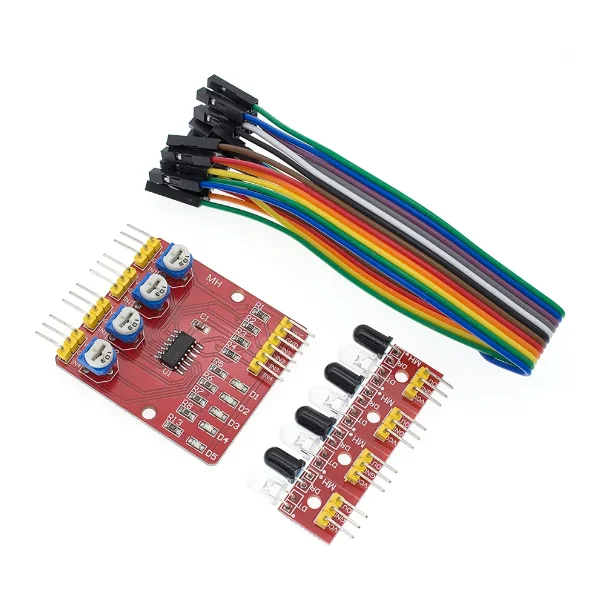 4-channel infrared detection tracking photoelectric sensor intelligent tracking trolley module black and white line recognition