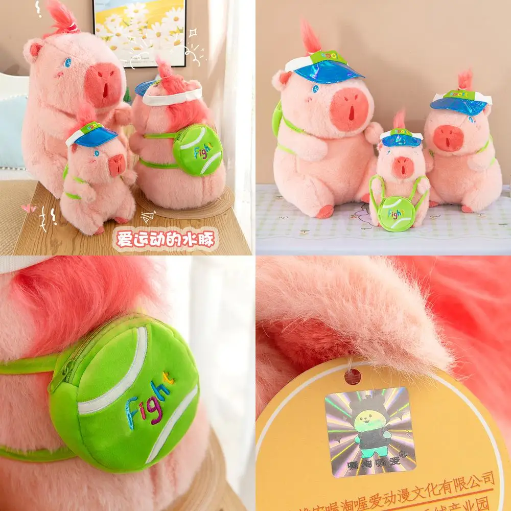 

Кавайная плюшевая игрушка, милая кукла-капибара, весенняя розовая мягкая игрушка для детей, подарок на день рождения, бейсбольный рюкзак с вишневым цветком