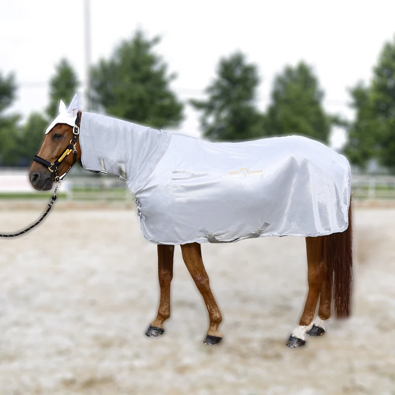 凹型三日月馬のハエの保護メッシュフライは馬の乗馬のための通気性のある生地乗馬機器