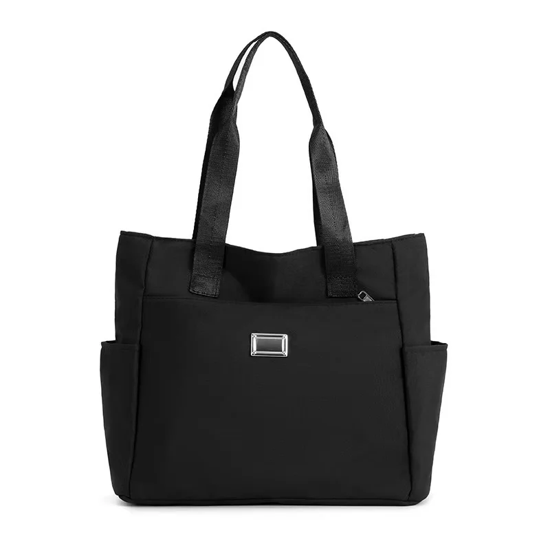 Neue, stilvolle, schlichte Umhängetasche in Unifarben für Damen, Nylon-Schultertasche, modische Handtasche mit großem Fassungsvermögen, Oxford-Handtasche. – Detail 11