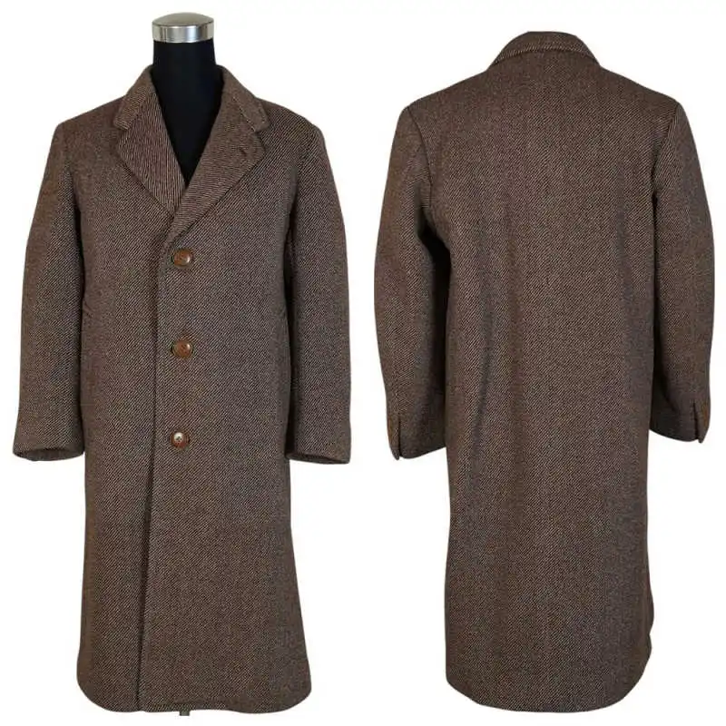 

Autumn Winter Men Long Overcoat Woolen Trench Coats Men Solid England Style Casual Coat Warm Male Clothing Customized