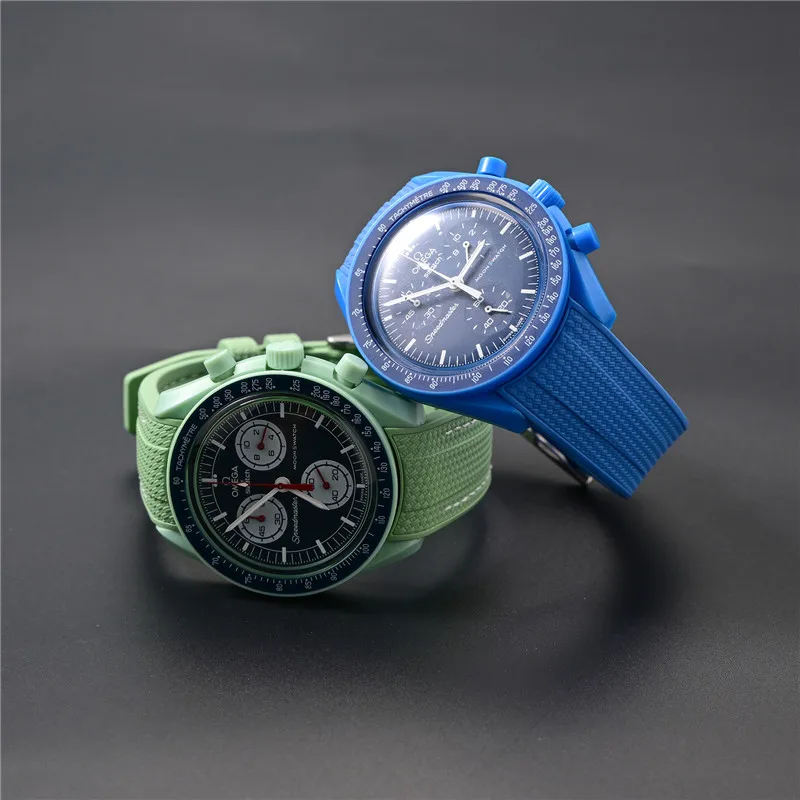 20mm Rubber Watch Strap for Omega X Swatch Joint MoonSwatch Men Women Quick Release Curved End Diving Liquid Silicone Wrist Band view 4