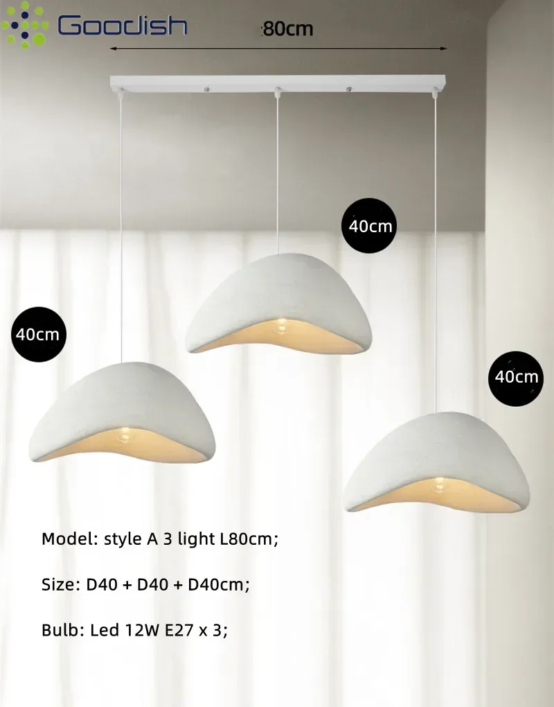 

Modern Wabi Sabi Nordic Beige Cream Style LED Pendant Lights Creative Bud-Shaped Lamp for Living Room Home Decoration Chandelier