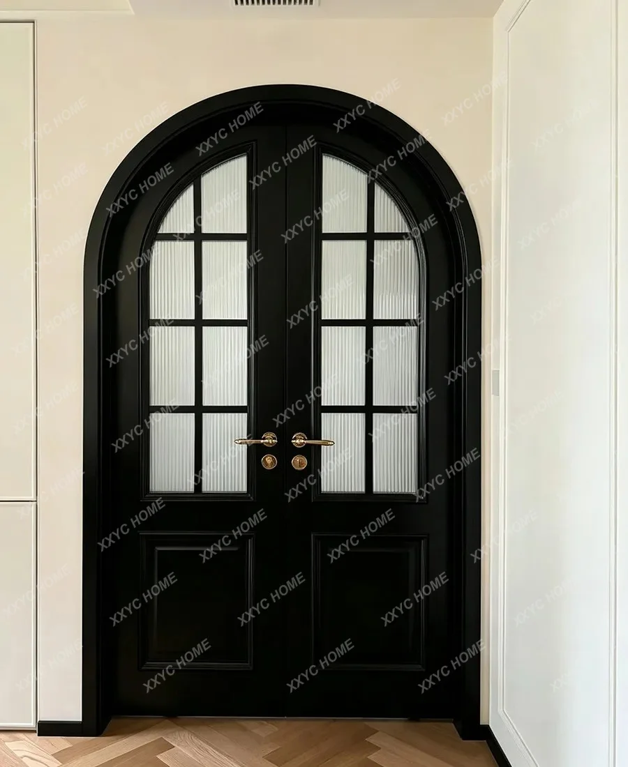 XXDouble Open Arc Arch Door Black Bedroom Kitchen Paint Door