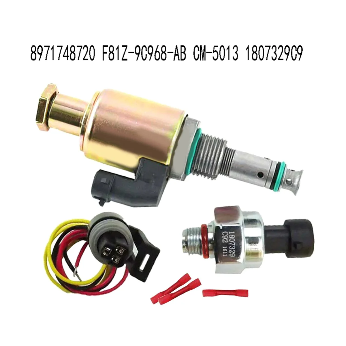 For ISUZU 4JX1 Oil Rail Pressure Solenoid Valve&Sensor for Ford F250 F350 450 8971748720 F81Z-9C968-AB CM-5013 1807329C9