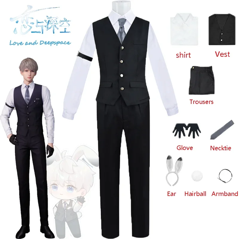 

Love and Deepspace Xavier Cosplay Costume Deacon Uniform Full Set Halloween Performance Play Party Comic Con Outfit Suit for Men