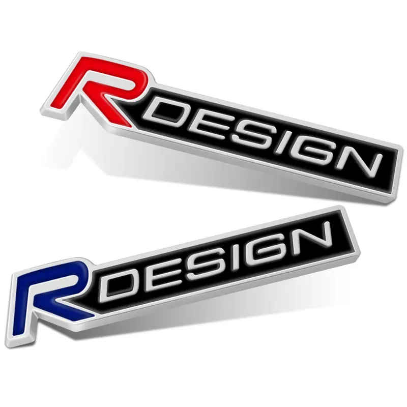 3D Chrome Metal Car R Design Letter Logo Rear Trunk Badge Emblem Sticker For Volvo V40 V60 XC60 XC40 V50 V60 C30 Accessories