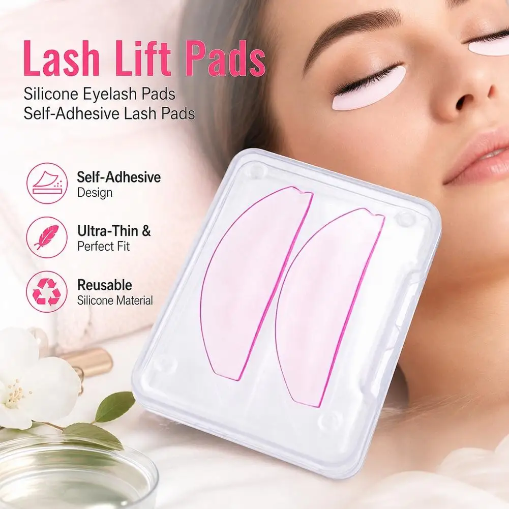1 Pair Self-Adhesive Silicone Lash Lift Pads Ultra-Thin Eyelash Perming Shields Rods Reusable Eye Patch Makeup Tools view 4
