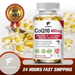 Ubiquinol Coq10 Capsuels, with Pqq, Coq10, L-Carnitine, Heart, Brain, Heart Health, Cellular Energy Support, Better Absorption