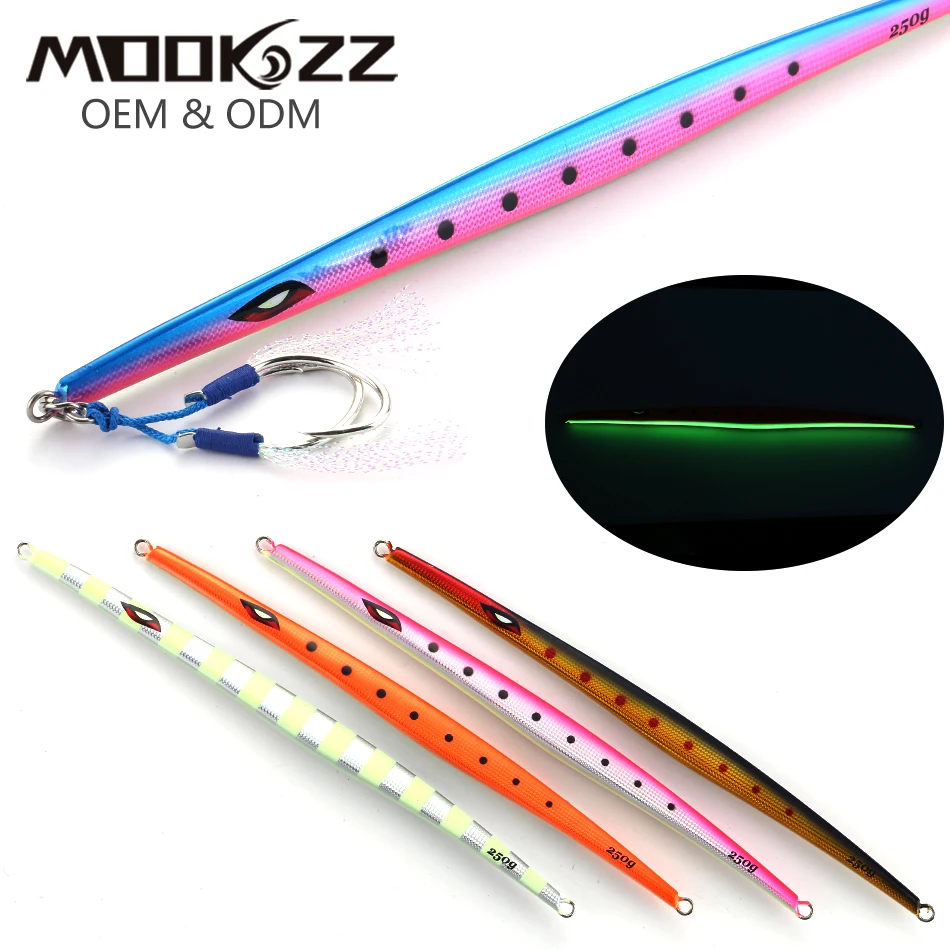 MOOKZZ Metal Speed Jinging 160G/180G/200G/230G/250G/280G Hard Artificial Bionics Bait Sea Boat Sinking Lures