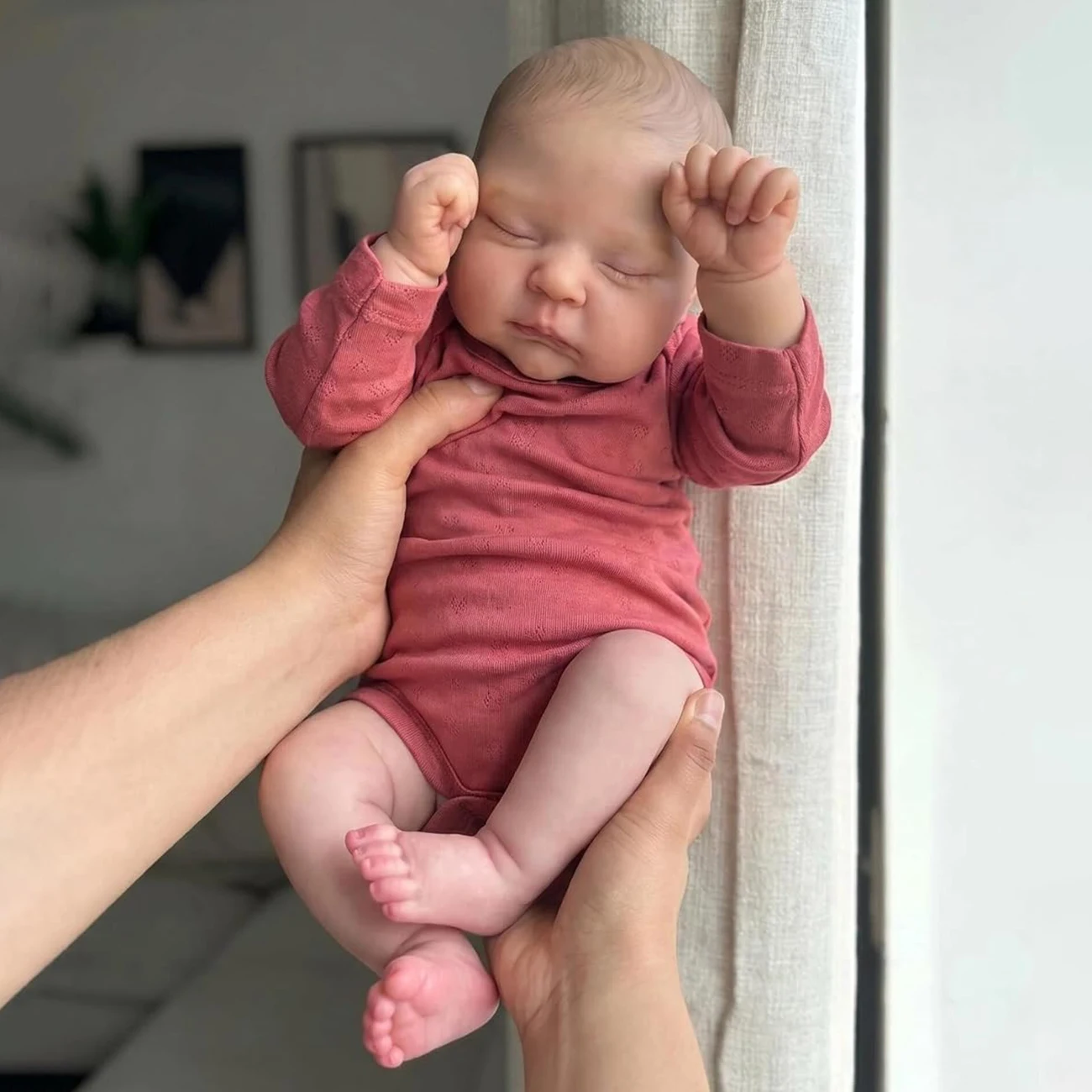 Reborn Baby Dolls 18 inch Sleeping Realistic Newborn Baby Dolls Lifelike vinyl Babies Soft Body Handmade Collectible Doll Toddler Girl Toy Age 3+ Old