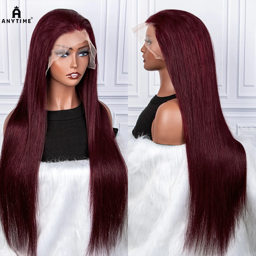 99j 250% Density Straight Human Hair Wigs 13x4 Transparent Lace Frontal Brazilian Hair Wig for Black Women High Quality