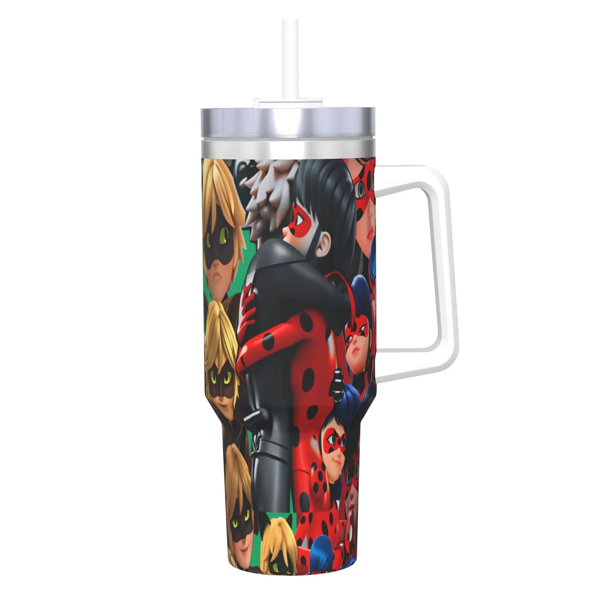 

Stainless Steel Tumbler M-Miraculous Ladybugs Coffee Mug Keep Heat Cold Drink Mugs Cup Travelist Printed Water Bottle