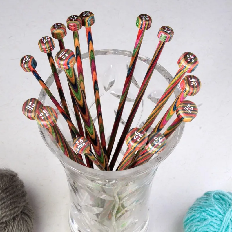 knitpro-symfonie-ストレート針-30cm35cm40cm-シングルヘッド-カラフルな木製針-スカーフ-セーター-編み物アクセサリー用
