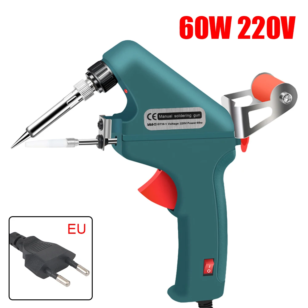 

Automatic Tin Feeding Soldering Iron Gun Electric Repair Tools Hand-held Welding Machine EU 220V Internal Heating 60W