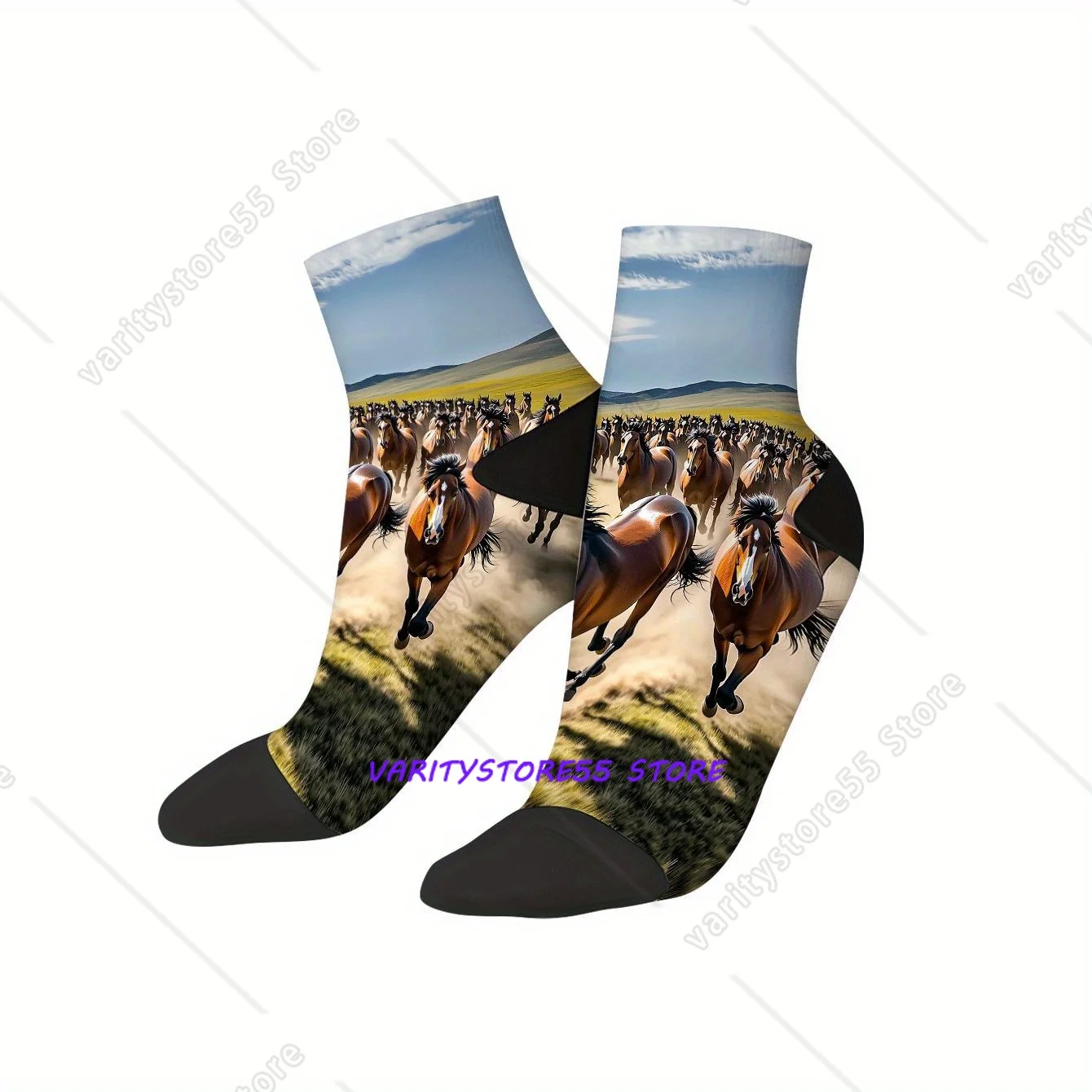 

Носки с изображением скачущих лошадей Prairie Galloping Horse, впитывающие пот носки в стиле Харадзюку, всесезонные носки, аксессуары для мужчин и женщин, подарки