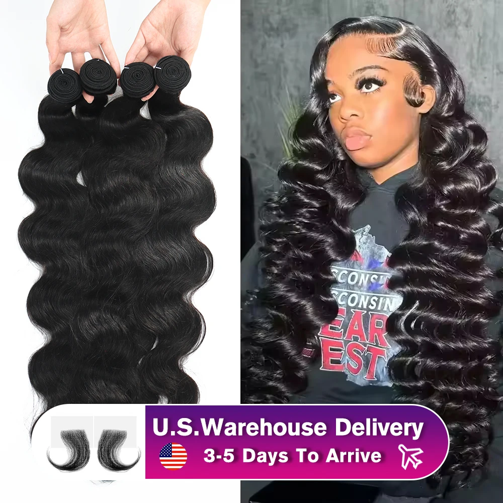 

16A Объемная волна Человеческие волосы Парики Девственные человеческие волосы 30 дюймов 2/4/5 Двойное плетение волос Необработанные пучки волос для чернокожих женщин