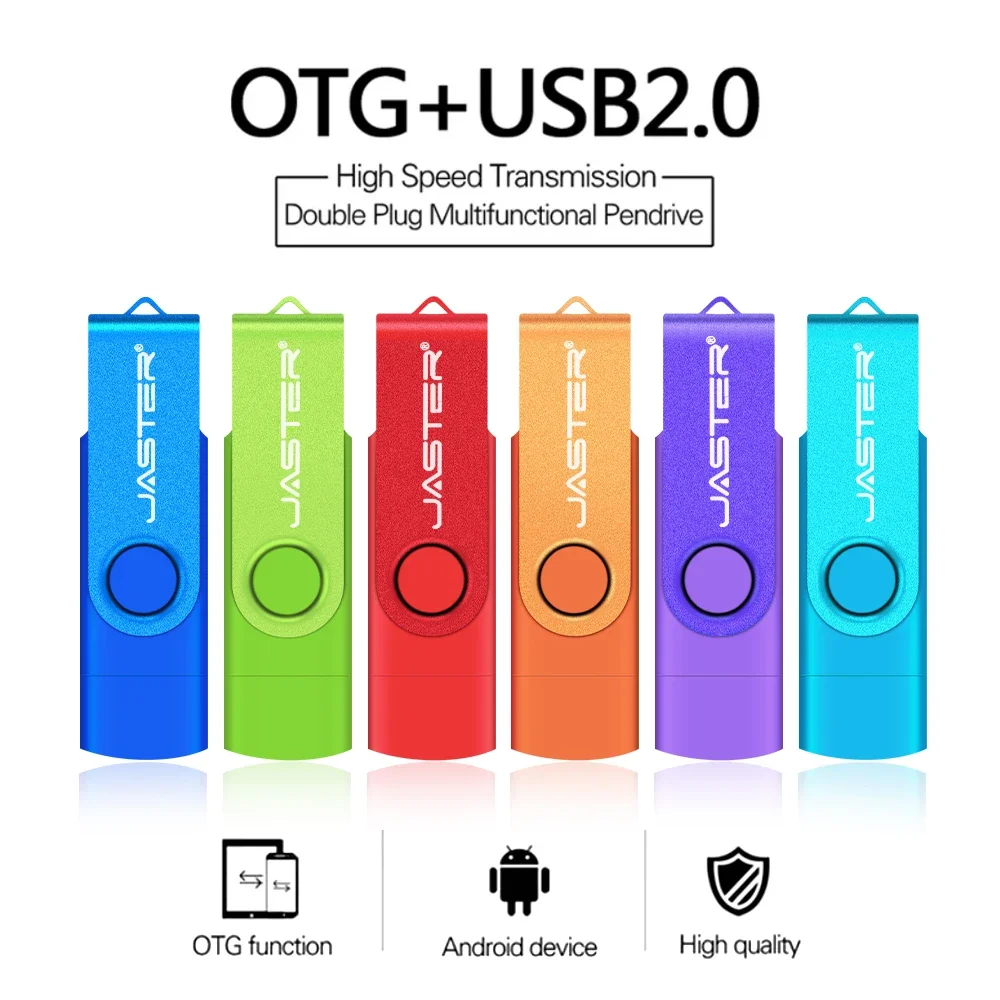 

JASTER OTG USB Flash Drive 128GB Free TYPE-C Adapters Pen Drive 64GB 100% Real Capacity Memory Stick 32GB 16GB 8GB Business Gift