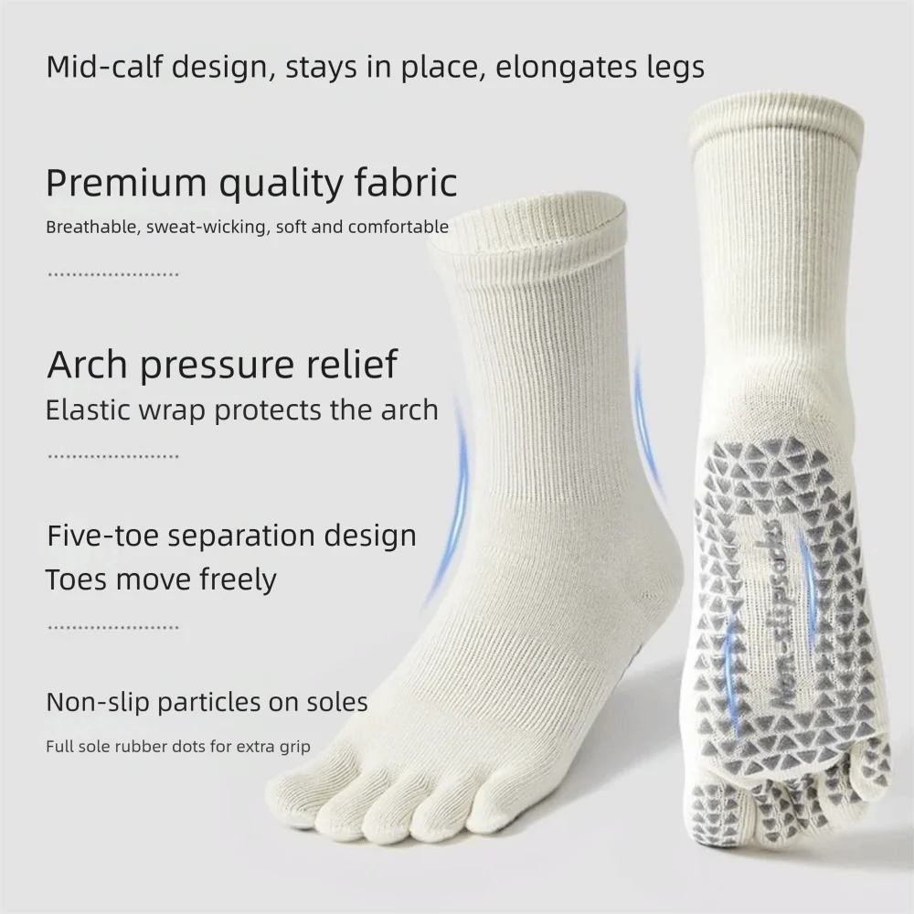 

With Separate Fingers Five Finger Socks Thin Anti Friction Low Cut Ankle Sports Socks Sweat-absorbing Breathable