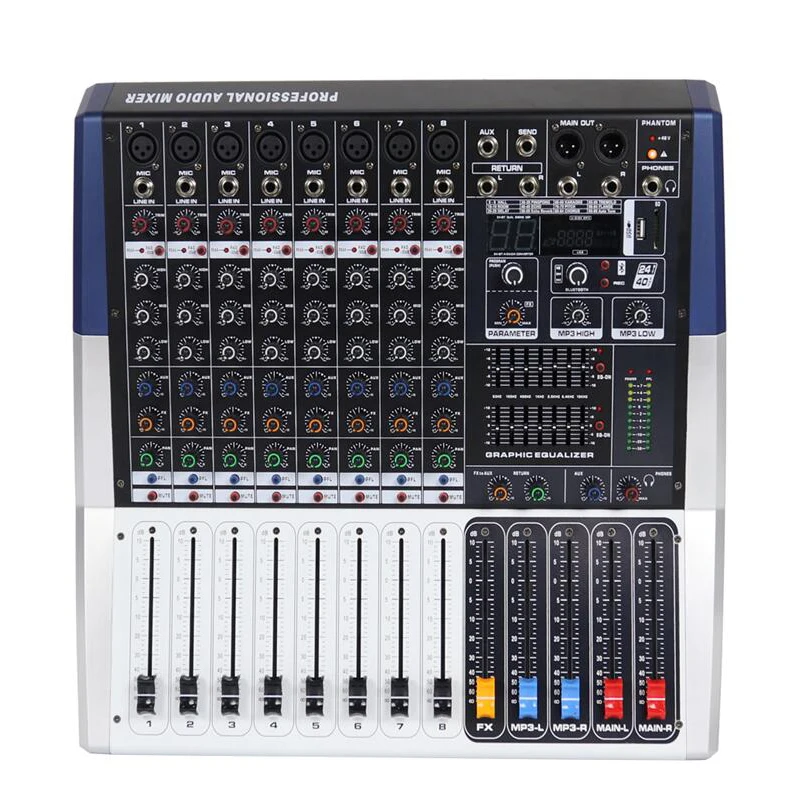 

2800W High Power Amplifier 8 Channel Top-Quality Microphone Mixing Console Power Mixer - A Perfect stage studio solution