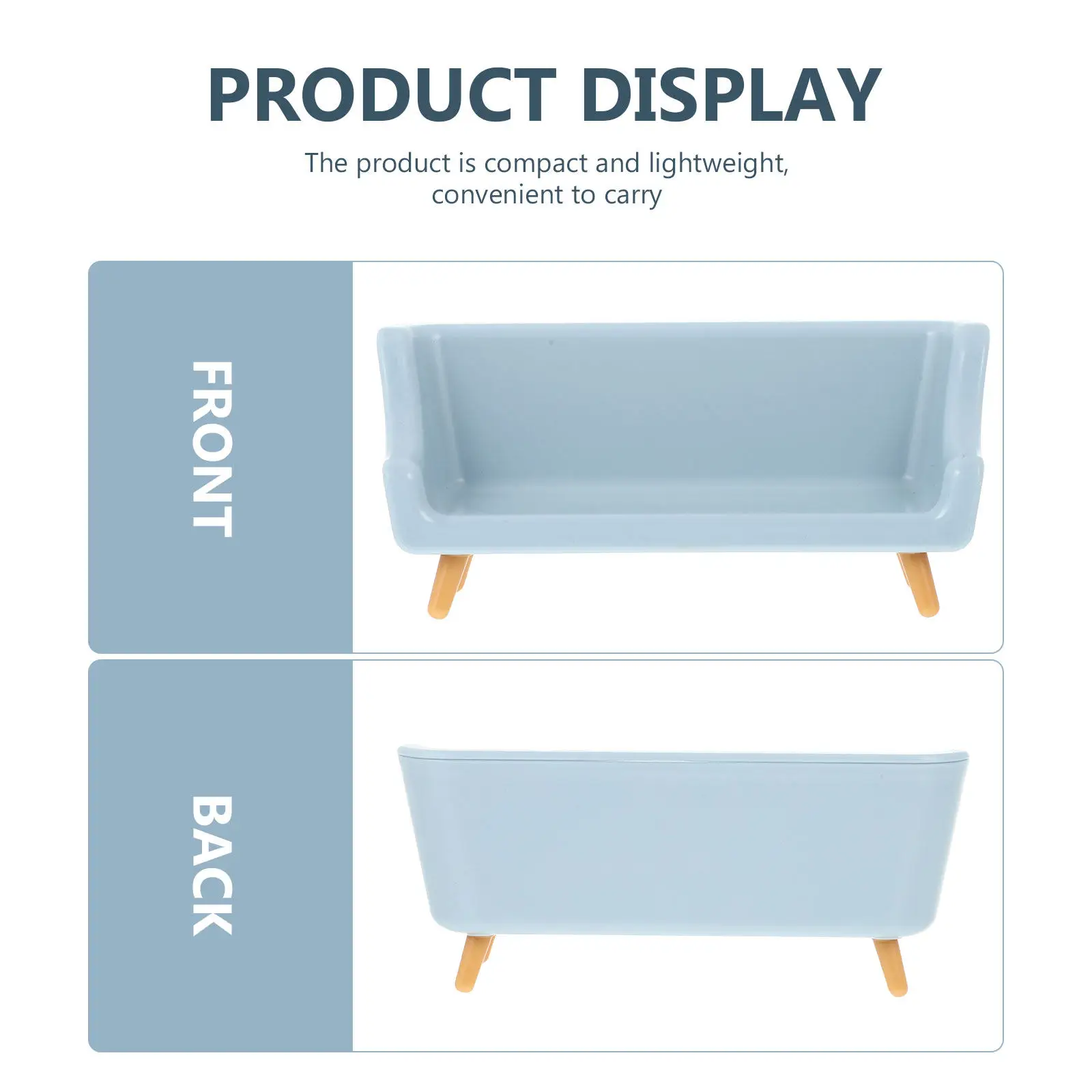 Sky-Blue Mini Sofa for Dollhouse – Realistic Compact Decor with Fine Craftsmanship