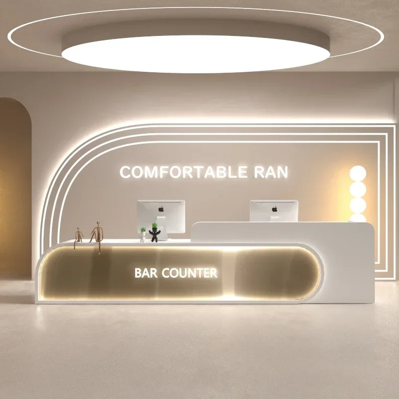 

Reception Counter Cosmetics Modern Spa Furniture Beauty Salon Storage Stores Business Customer Center Desk Empfangstheke Store