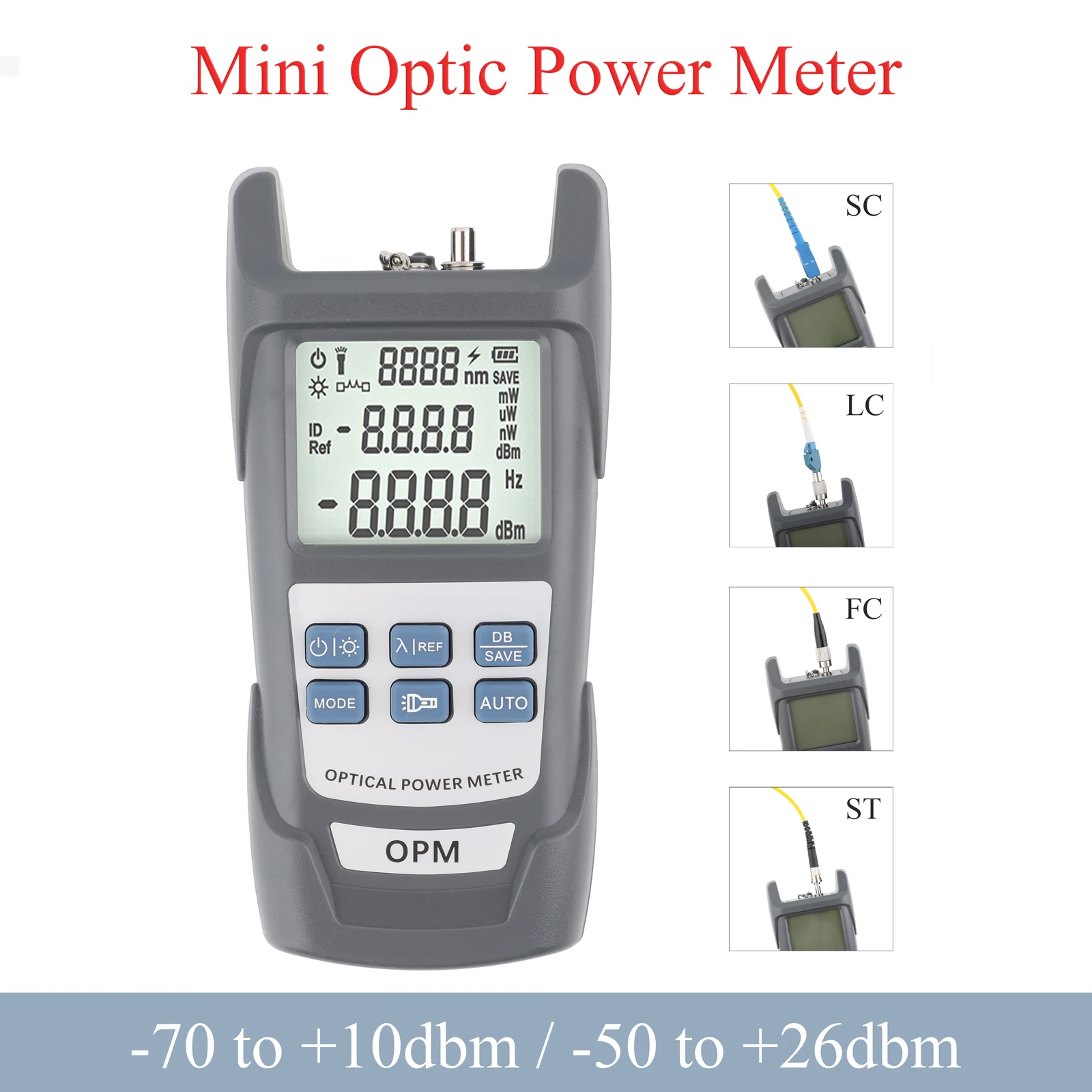 

High-Precision Fiber Optic Power Meter Attenuation Tester 850-1650nm FC/SC/ST connector For Fiber Network Installation