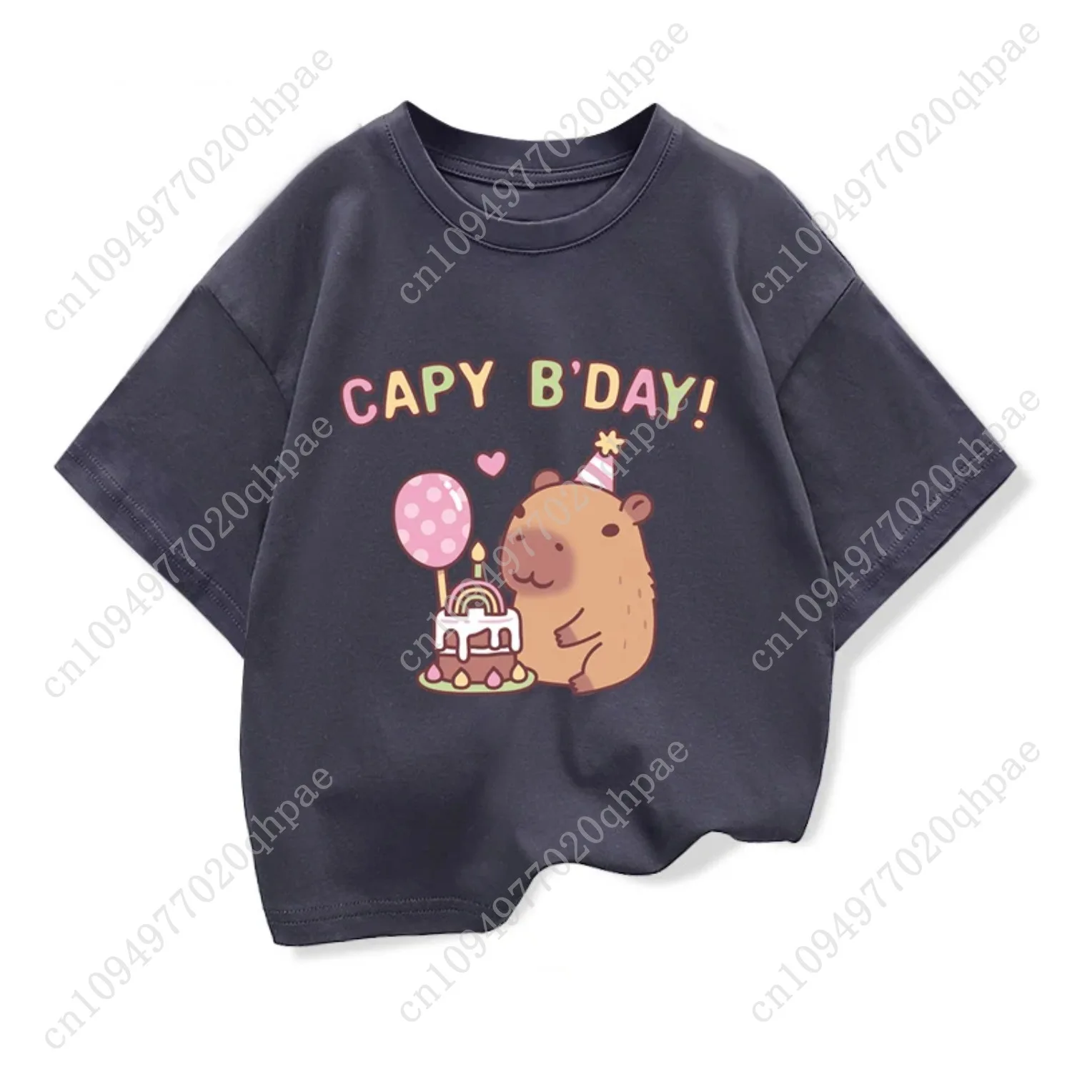 ملابس صيفية للأطفال مع طباعة كابيبارا اللطيفة للأطفال على الطراز الياباني بأكمام قصيرة تي شيرت بتصميم ملابس أعياد الميلاد للأطفال هدايا