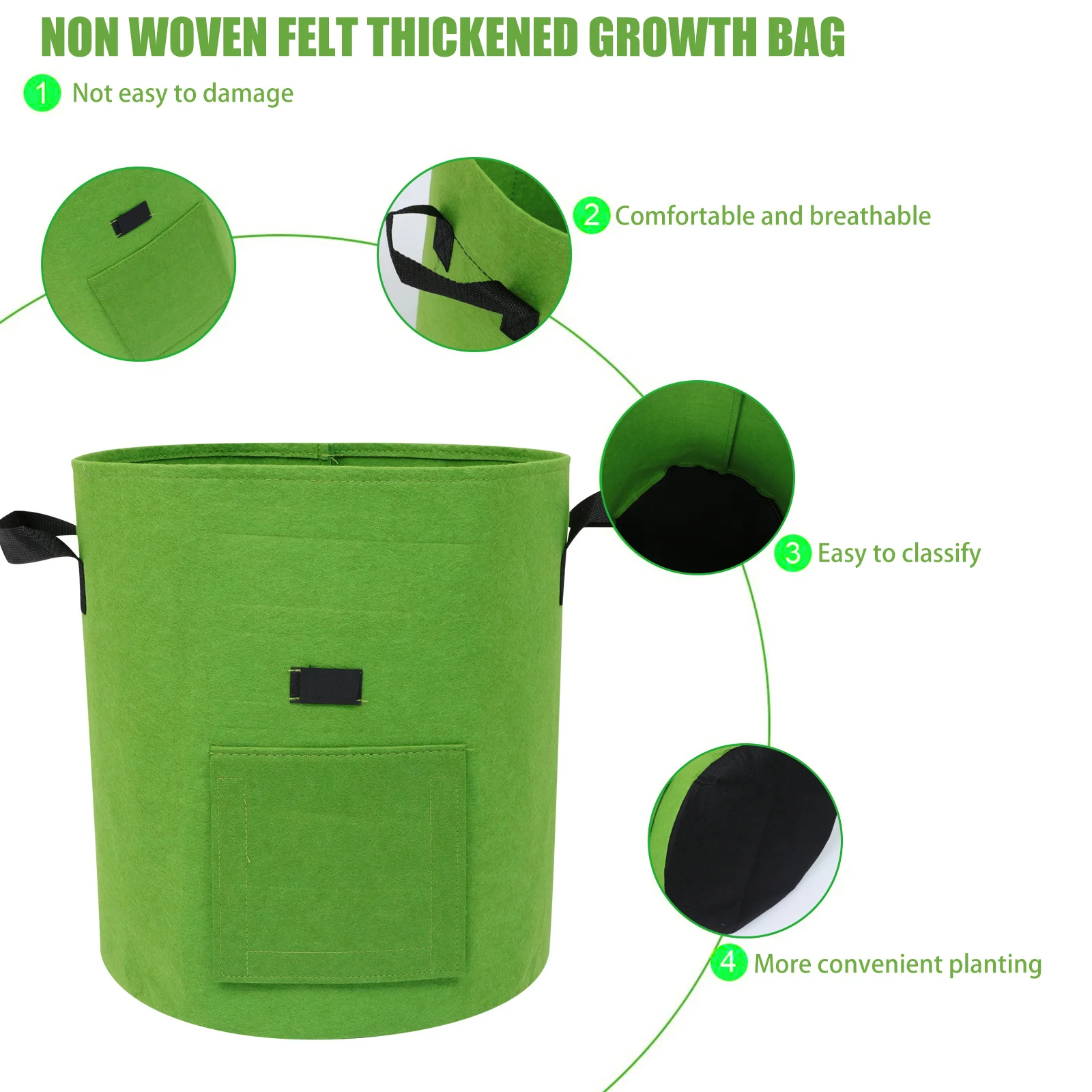 

2pcs 10 Gallon Planting Bag Heavy Duty Non Woven Fabric Grow Pouch For Potato Vegetable Garden Outdoor Home Use Durable Reusable