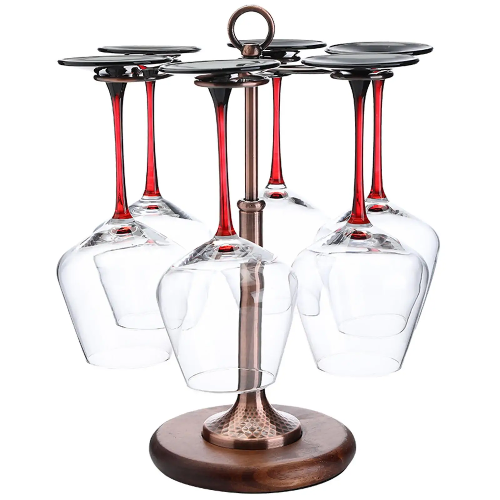 منظم ستيمواري قوي مع مقبض ديكور محمول مع 6 خطافات عرض حامل رف كأس للمطبخ المنزلي على الطاولة