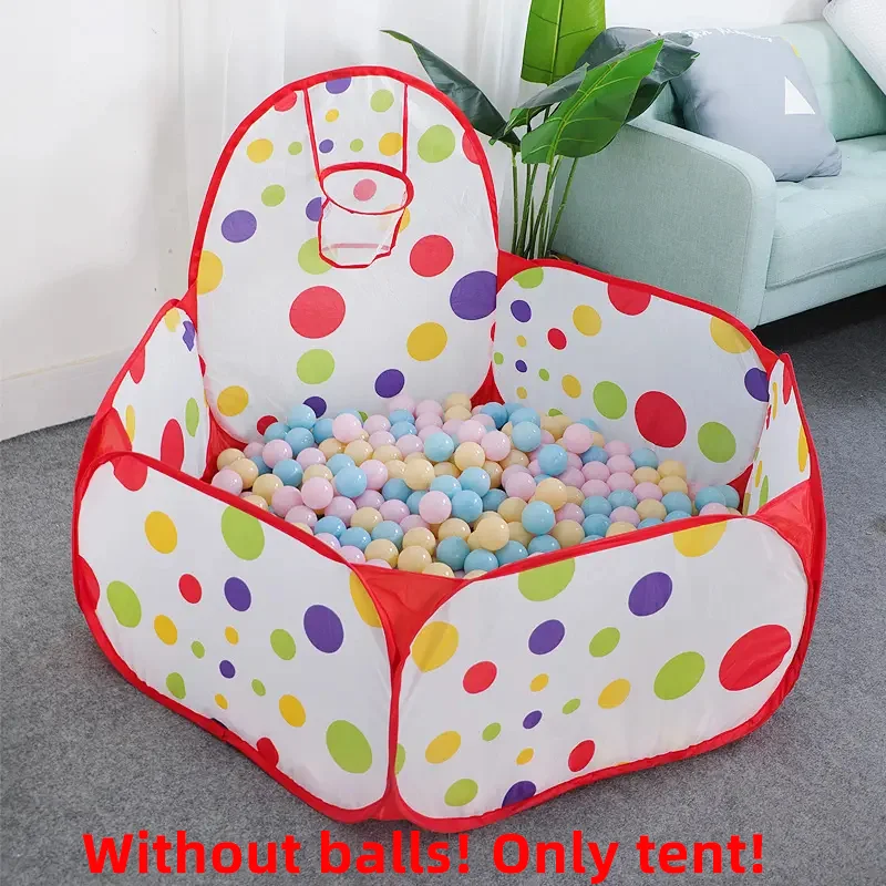 PANGDUBE Tienda de campaña de juguete para bebés, tiendas de campaña para niños, piscina seca plegable para bebés, parque infantil para bebés con cesta, tienda para niños (sin bolas)