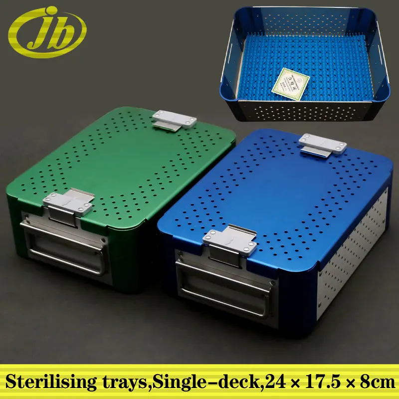 Sterilising trays green single-deck autoclave sterilization surgical operating instrument medical sterilization box