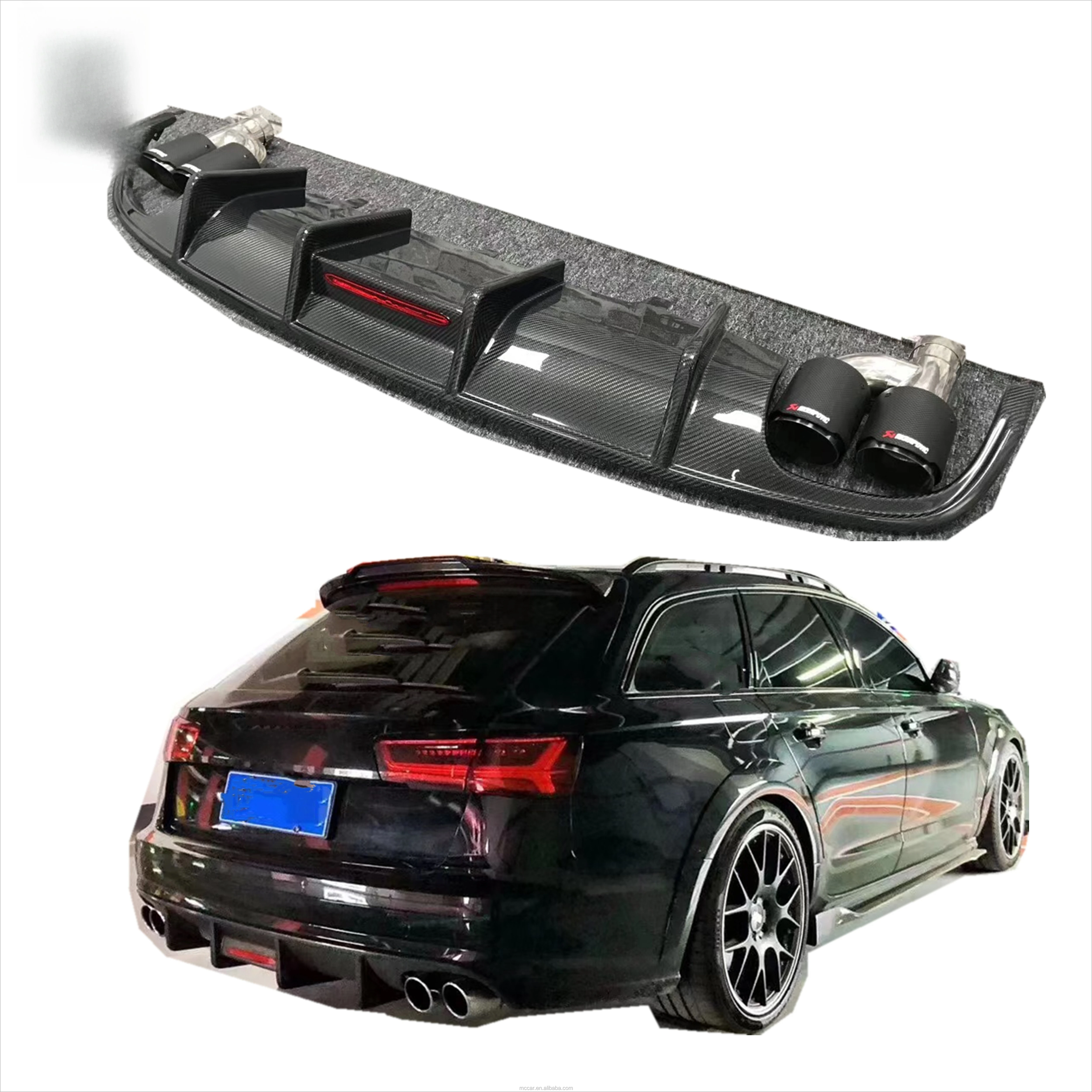 

RS6 S6 A6 Allroad Travel Rear Bumper Diffuser Carbon Fiber Separator for Audi A6 S6 RS6 Allroad 16-18