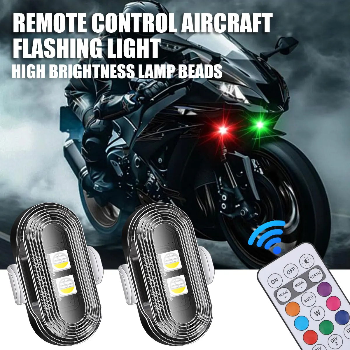 RGB Led Aircraft Strobe lights Motorcycle Lights LED Flash Position Wireless Light Aircraft Airplane Helicopter Warning Lights
