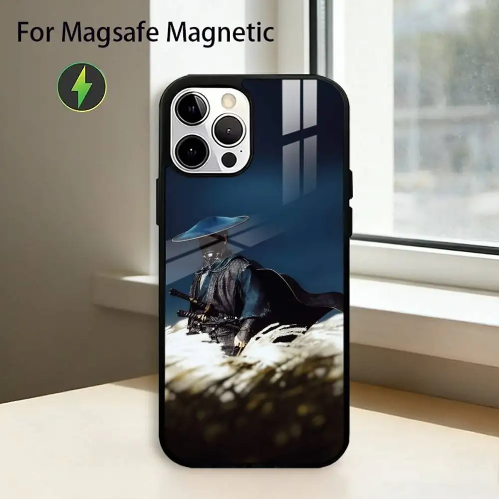 Game G-Ghost Of Y-Yotei Phone Case For iPhone17,16,15,14,13,12,11 Plus,Pro Magnetic with Magsafe Wireless Charging