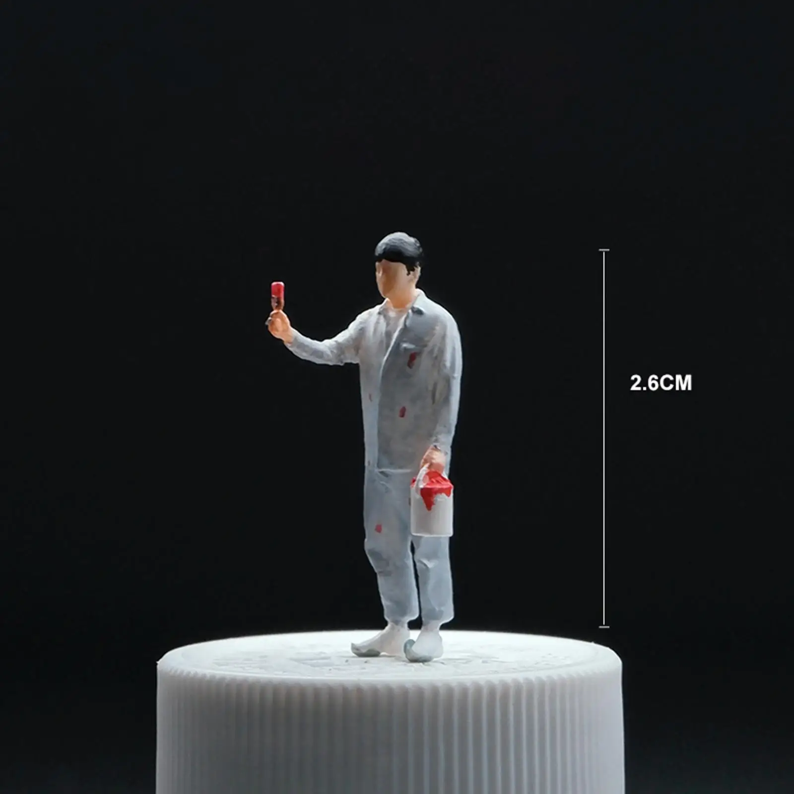 Diorama Figure Street People Painted Resin Character Painter Miniature for Doll