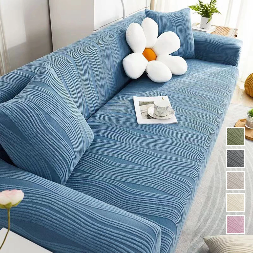 90-360cm Full Package Universal Elastic Sofa Slipcover Solid Color Anti Cat Scratch Durable 2/3/4/5 Seater Sofa Cover All Season