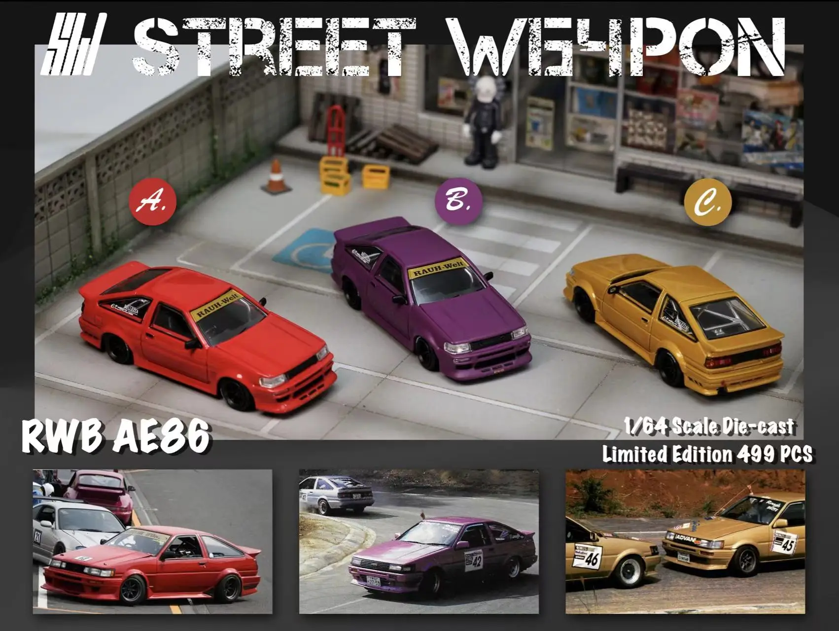 

Pre-order *SW 1:64 RWB AE86 Modified Alloy model - December shipment