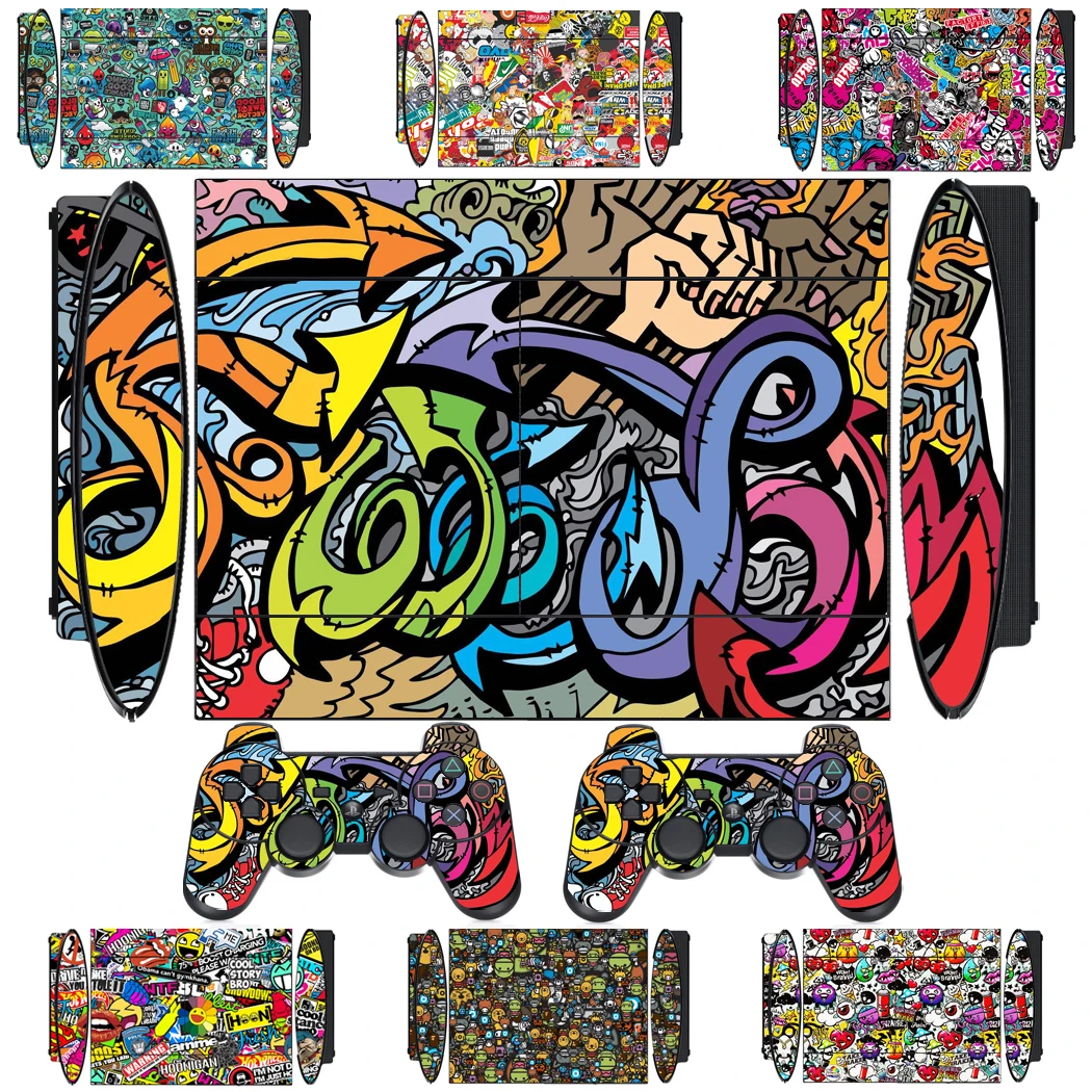 Bombing N262 Vinyl Skin Sticker Protector for Sony PS3 Super Slim and 2 Controller Skins Stickers