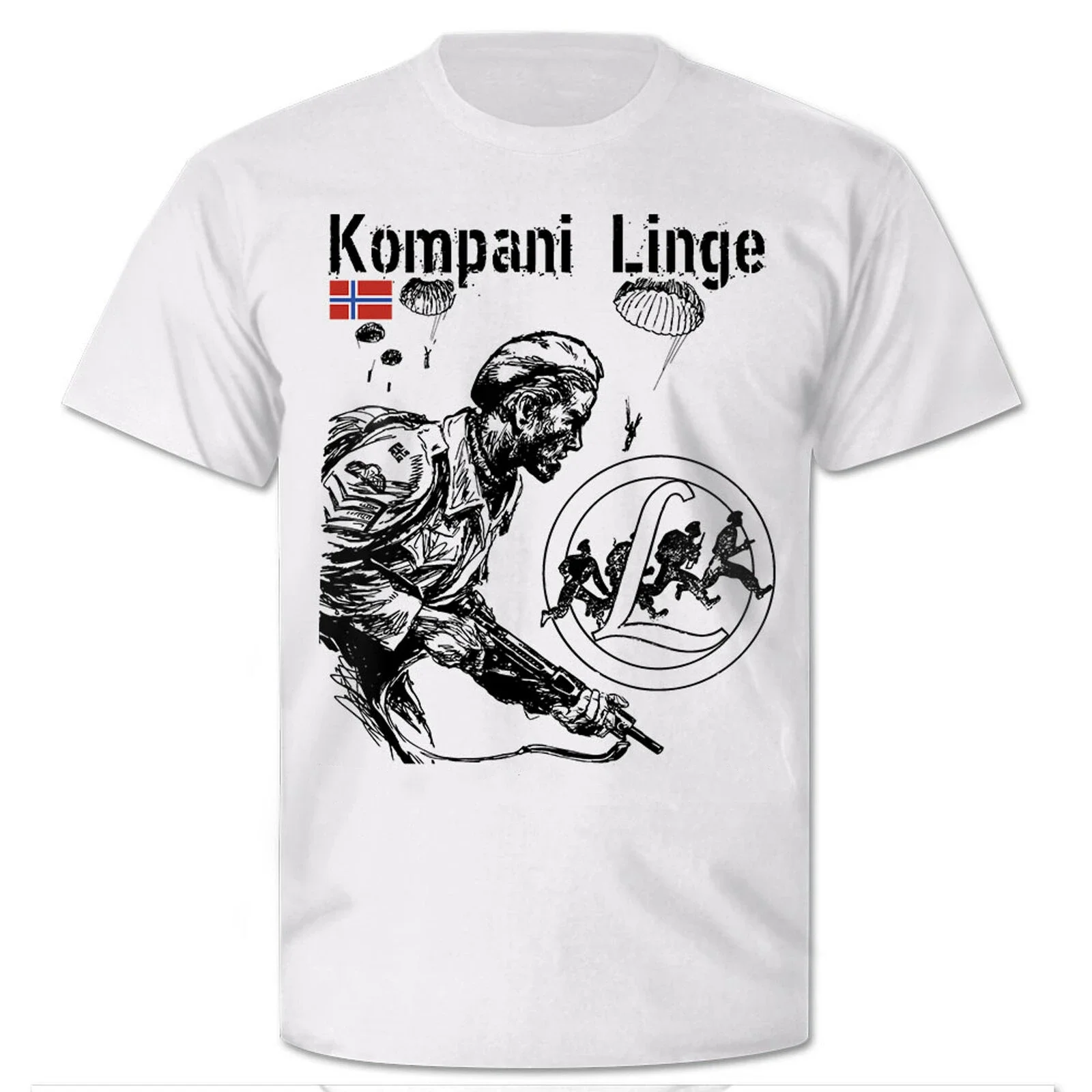 Kompani Linge Norge Norwegen Norwegian Independent Tshirt Men's 100% Cotton Casual T-shirts Loose Top Size S-3XL