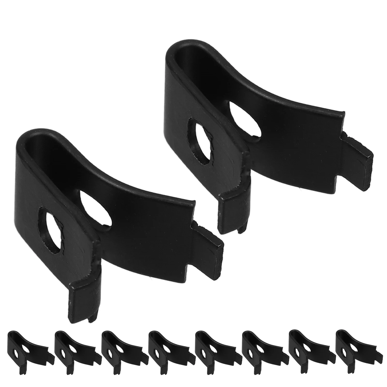 

10pcs Shelf Brackets Black Aluminum Glass Holder Adjustable Support Clips for Shelves Sturdy Stable Wire Bracket Tube Foldable