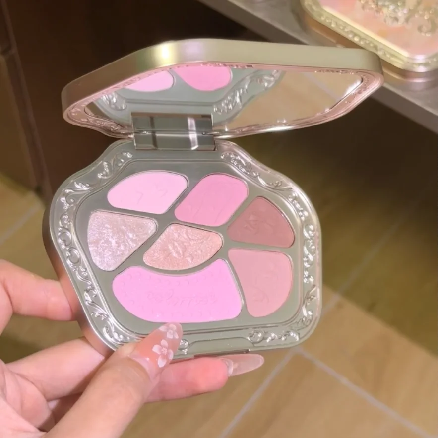 Colorrose 7 色高顔料ピンクアイシャドウパレット多目的シマー & マットシェードアイシャドウブラッシュパウダー