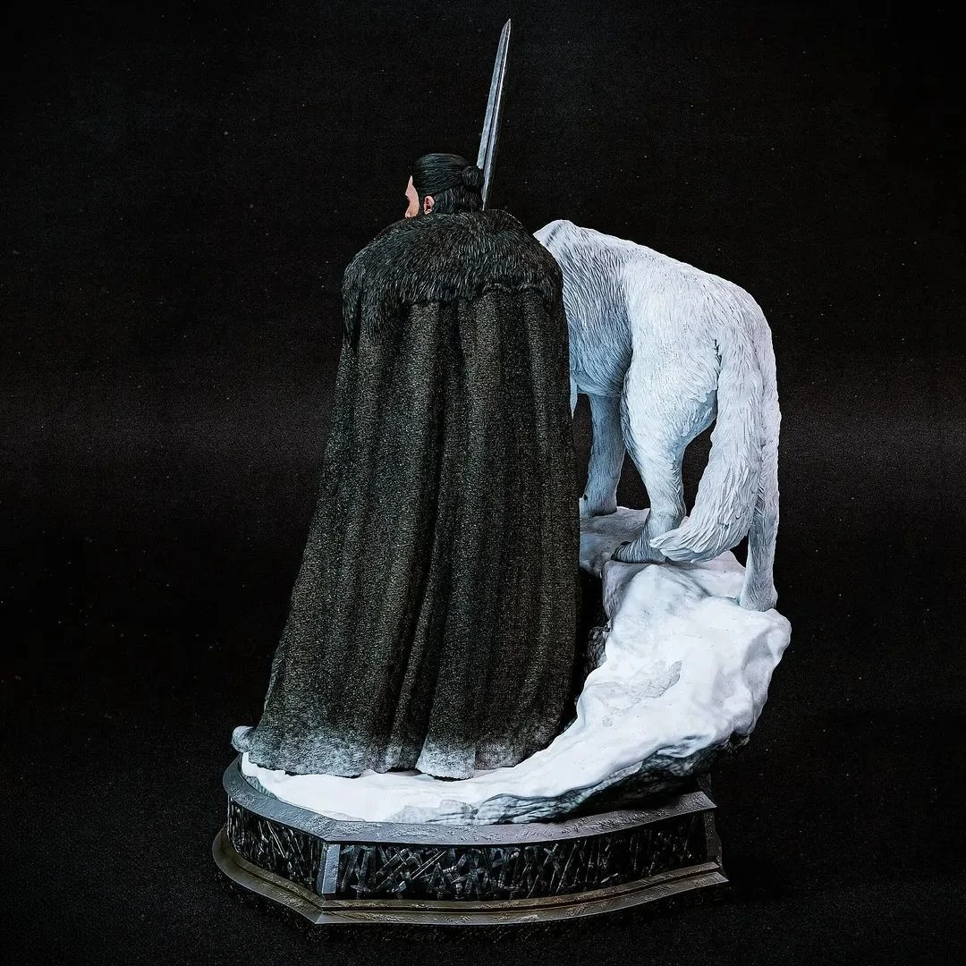 Snow Wolf Warrior White Model 3D Printed DIY Coloring Self-assembly Figurines Unassembled Unpainted Self-assembly Craft view 2