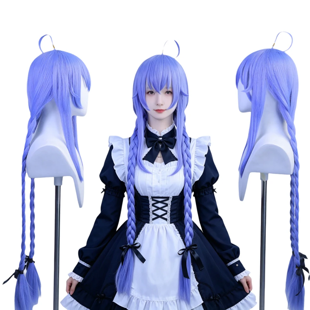Mushoku Tensei Roxy Migurdia Cosplay Wig Light Periwinkle Long Braided 30 Inches High Temp Fiber Adjustable Cap Fiber For Women