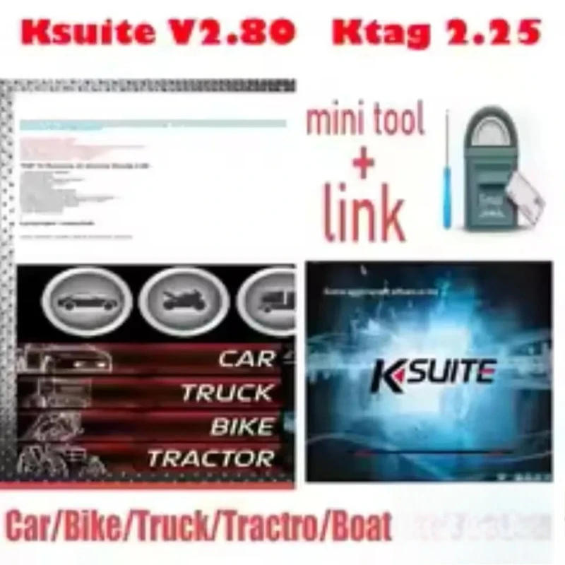 2026 Hot Ksuite 2.80 Инструмент для программирования ЭБУ для автомобилей, грузовиков, мотоциклов, тракторов, лодок - устранение ошибки RSA, программное обеспечение для автодиагностики KESS V2 V5.017